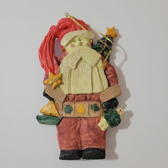 90s Old World Rustic Santa Claus Christmas Ornament - Picture 1 of 3